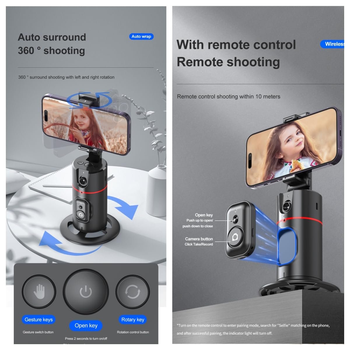 Sakerplus Auto Face Tracking Tripod Remote Control