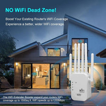 Load image into Gallery viewer, Upgraded 6-Antenna WiFi Extender 1200Mbps