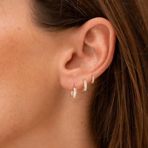 Sparkling Zirconia Chunky Hoop Earrings