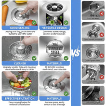 Load image into Gallery viewer, Upgraded 3-in-1 Kitchen Sink Drain Strainer