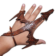 Load image into Gallery viewer, Leather Hand Dragon Cuff