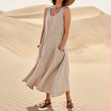 Load image into Gallery viewer, Women&#39;s Sleeveless Cotton And Linen Dress