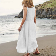 Load image into Gallery viewer, Women&#39;s Sleeveless Cotton And Linen Dress