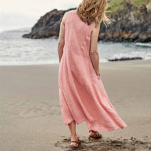 Load image into Gallery viewer, Women&#39;s Sleeveless Cotton And Linen Dress