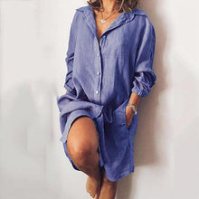 Load image into Gallery viewer, Women's Casual Pure Color Shirt Dress