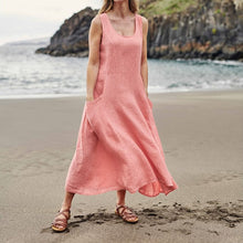 Load image into Gallery viewer, Women&#39;s Sleeveless Cotton And Linen Dress