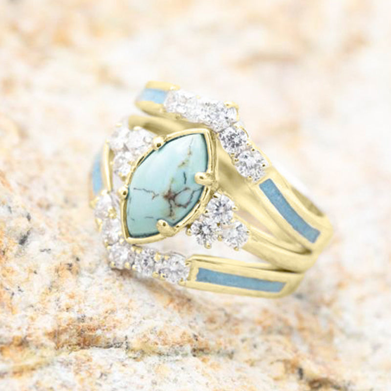 Natural Turquoise Diamond Ring