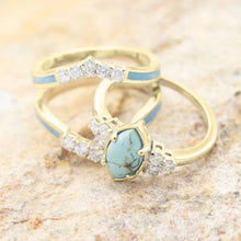 Load image into Gallery viewer, Natural Turquoise Diamond Ring