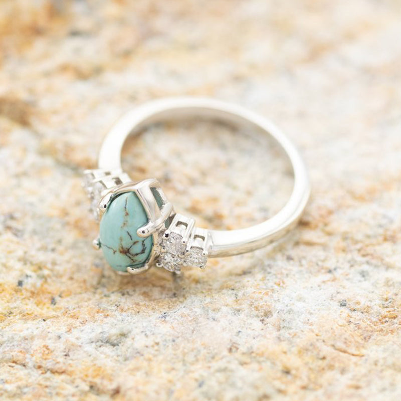 Natural Turquoise Diamond Ring