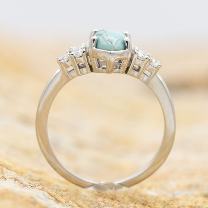 Natural Turquoise Diamond Ring