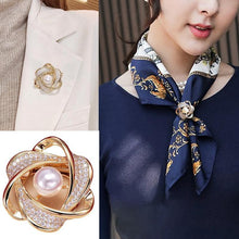 Load image into Gallery viewer, Rhinestone Scarf Ring Buckle Clip