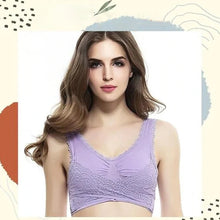Load image into Gallery viewer, Wireless Front Cross Buckle Lace Lift Bra
