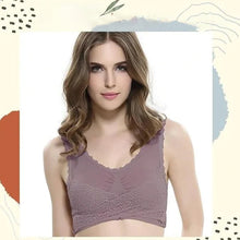 Load image into Gallery viewer, Wireless Front Cross Buckle Lace Lift Bra
