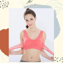 Load image into Gallery viewer, Wireless Front Cross Buckle Lace Lift Bra