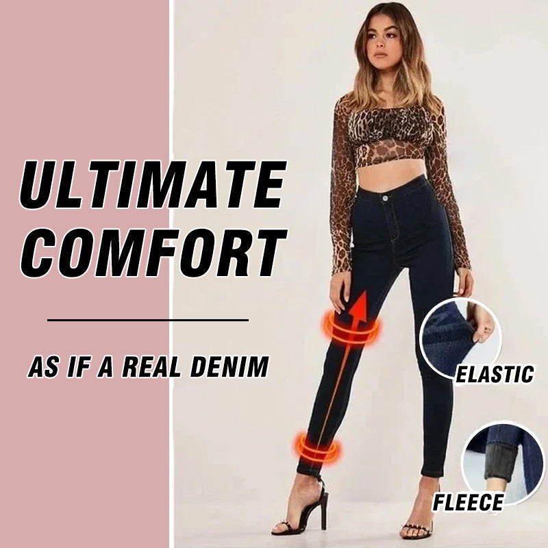 Thermal Fleece Denim Jeggings