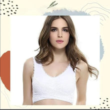 Load image into Gallery viewer, Wireless Front Cross Buckle Lace Lift Bra