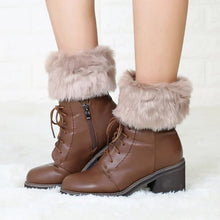 Load image into Gallery viewer, Women Fur Trim Boot Cuff Toppers Cover Leg Warmers
