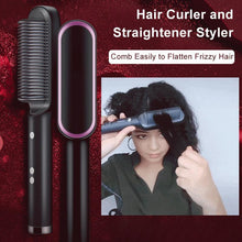 Load image into Gallery viewer, Negative Ion Hair Straightener Brush Multifunctional Straightening Comb