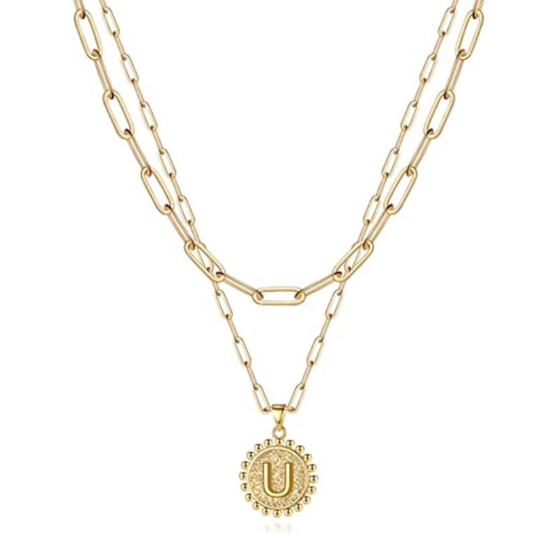 Gold Initial Necklaces for Women
