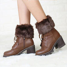 Load image into Gallery viewer, Women Fur Trim Boot Cuff Toppers Cover Leg Warmers