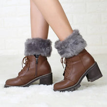 Load image into Gallery viewer, Women Fur Trim Boot Cuff Toppers Cover Leg Warmers