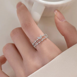 Double Butterfly Zircon Ring