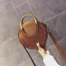 Load image into Gallery viewer, Frosted Patchwork Small Round Bag