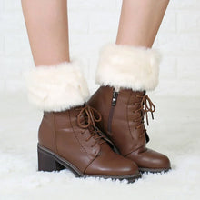 Load image into Gallery viewer, Women Fur Trim Boot Cuff Toppers Cover Leg Warmers