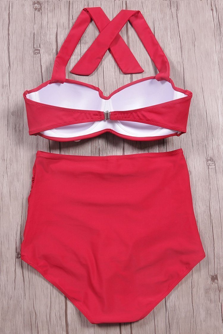 Oversize Solid Color Bikini Set