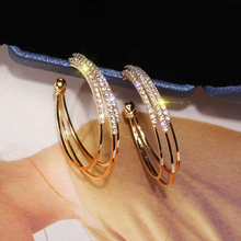 Load image into Gallery viewer, Shiny Diamond Hoop Earrings