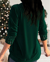 Load image into Gallery viewer, Burgundy Sequin Long Sleeve Top