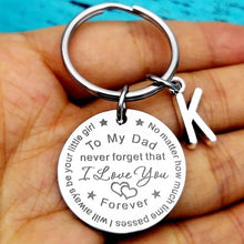 Load image into Gallery viewer, To My Dad/Mom Keychain (letter pendant)
