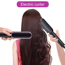 Load image into Gallery viewer, Negative Ion Hair Straightener Brush Multifunctional Straightening Comb
