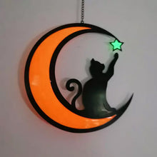 Load image into Gallery viewer, Moon Black Cat Decorations