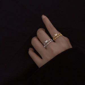 Double Butterfly Zircon Ring