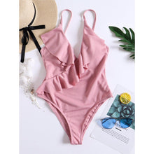 Load image into Gallery viewer, Falbala Solid One-Piece Swimsuit