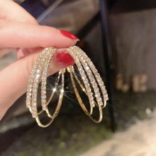 Load image into Gallery viewer, Shiny Diamond Hoop Earrings