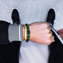 Load image into Gallery viewer, Wolf Head Tiger Eye Bracelet
