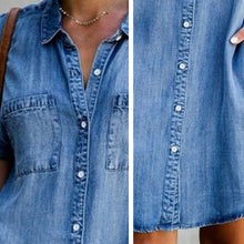Load image into Gallery viewer, Casual Denim Short Sleeve Dress