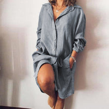 Load image into Gallery viewer, Women's Casual Pure Color Shirt Dress