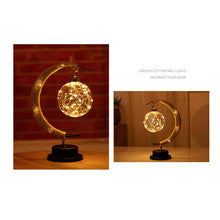 Load image into Gallery viewer, Handmade Twine Rattan Ball LED Moon Shaped Lamp