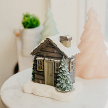 Load image into Gallery viewer, Log Cabin Snowy Winter Incense Cone Burner