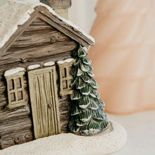 Load image into Gallery viewer, Log Cabin Snowy Winter Incense Cone Burner