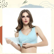 Load image into Gallery viewer, Wireless Front Cross Buckle Lace Lift Bra
