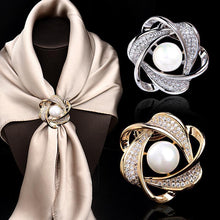 Load image into Gallery viewer, Rhinestone Scarf Ring Buckle Clip