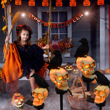 Load image into Gallery viewer, Halloween Solar Skull Crow Decorative Lights