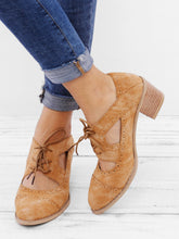 Load image into Gallery viewer, Women Cutout Lace-up Low Heel Daily Fashion Sandals