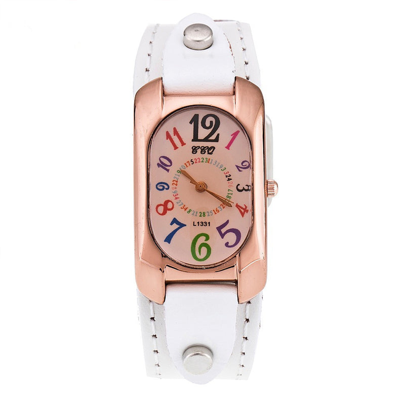 Vintage Leather Quartz Stone Women's Watch